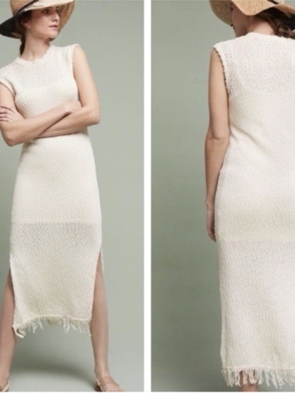 Callahan knit sleeveless dress cream extra small xs